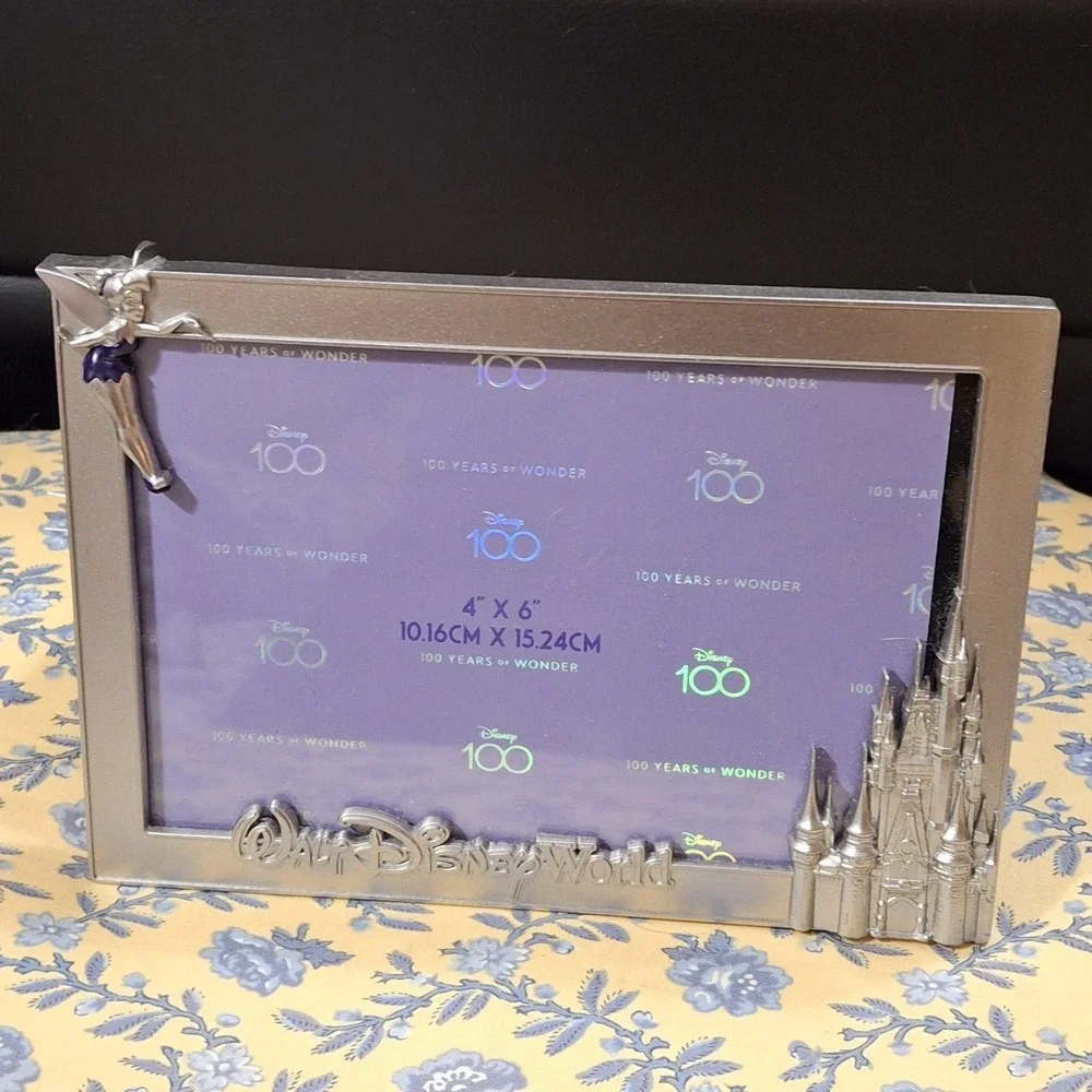 Disney Parks 100th Anniversary WDW Sculpted Metal Photo Frame 4